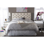 Baxton Studio Viviana Modern and Contemporary Grey Fabric Upholstered Button-Tufted Full Size Headboard