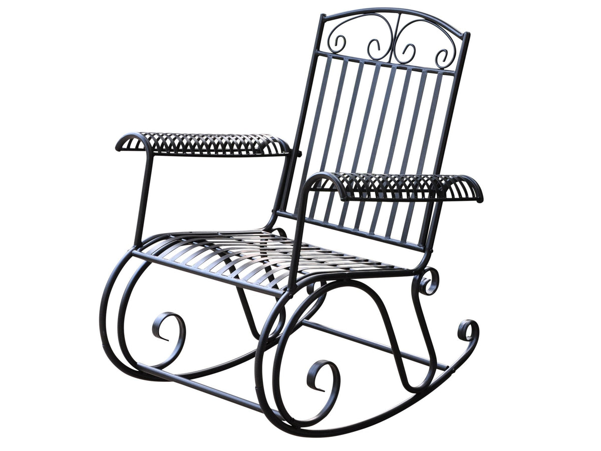 International Caravan Iron Scroll Patio Rocker