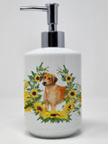 Caroline's Treasures CK2868SOAP Rhodesian Ridgeback in Sunflowers Ceramic Soap Dispenser Hand Soap Dispenser Pump Bottles for Ba