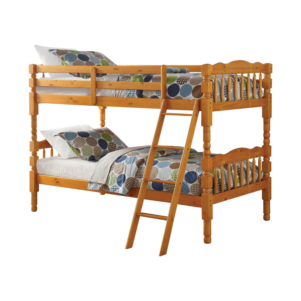 Better Home Products Charlotte Twin Over Twin Solid Wood Bunk Bed In Natural