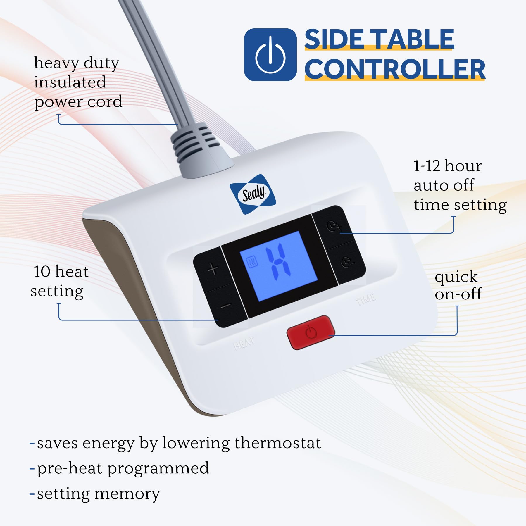 Sealy Electric Blanket Twin Size, Soft Sherpa Heated Blanket Single Control With 10 Heating Levels & 1 To 12 Hours Auto-Off Sett