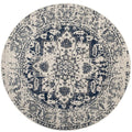 SAFAVIEH Madison Collection 11 Round Cream / Navy MAD603D Oriental Snowflake Medallion Distressed Non-Shedding Dining Room Entr