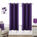 KOUFALL Purple Curtains 63 Inch Length for Bedroom 2 Panels Set Blackout Room Darkening Thermal Classy Curtains for Women Black 