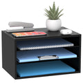 Sharkwoods 3-Tier Paper Organizer For Desk, Wood Desktop Organizer With Adjustable Letter Tray, Mail Sorter For Office School &