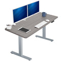 VIVO Electric 60 x 24 in Standing Desk, Memory Height Adjustment, 1B Series, Holds 220 lbs, One-Piece Dark Gray Top, Gray Frame,