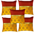 Pink Parrot Dopian Silk Designer Decorative Throw Pillow Covers/Cushion Covers (16X16 Inches)  Set Of 5 Code 025