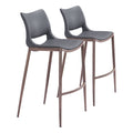 Zuo Ace Barstool Dark Gray & Walnut