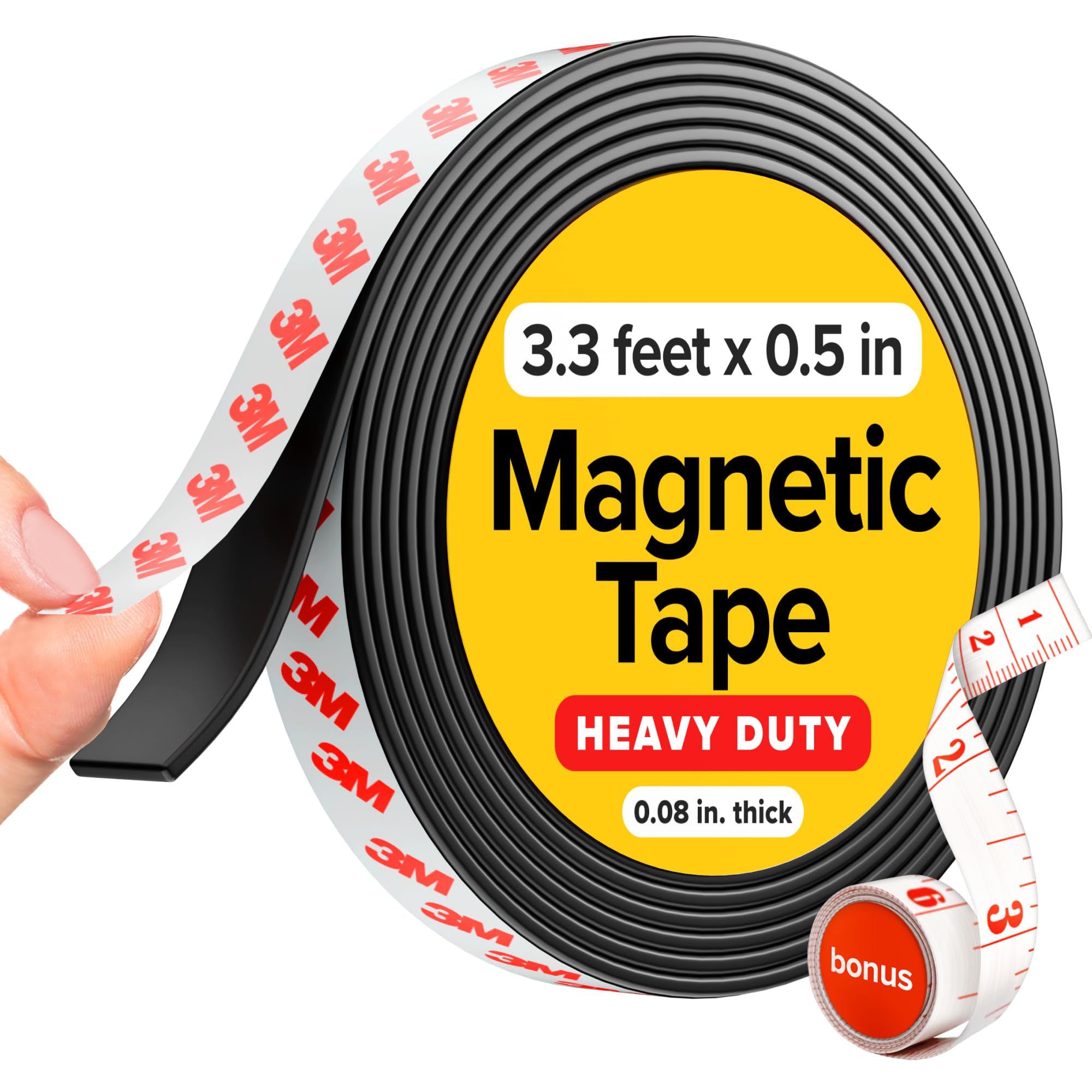 X-Bet Magnet Magnetic Tape Strip With Adhesive Backing - 1/2 Inch X 3.3 Feet - Magnetic Tape Roll For Craft And Diy Projects - S