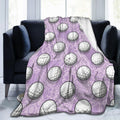 Golf Ball Fun Pattern Purple Throw Blanket Soft Bed Bedding Warm Cozy Plush Flannel Fleece Blankets Gifts For Kids Boys Teens, S