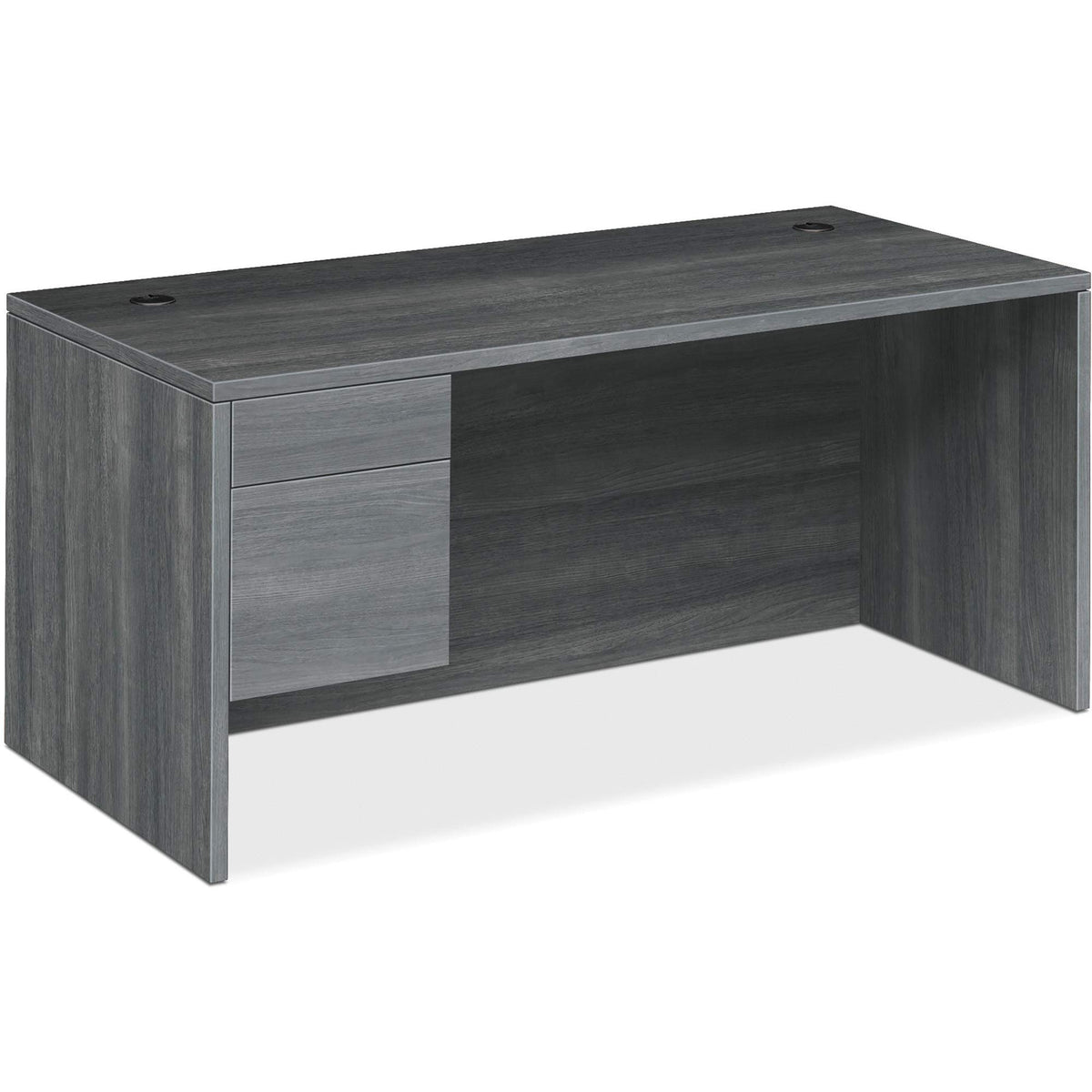 HON 10500 Series Left-Pedestal Desk, Sterling Ash