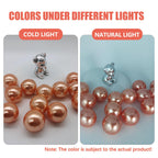 Rose Gold White Floating Pearls | 150Pcs Rose Gold White Pearls Bead For Centerpieces Vases, No Hole Beads | 8/14/20 Mm Rose Gol