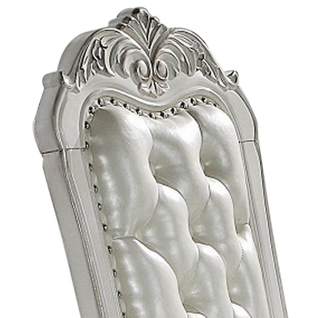 Benjara BM296837 27 inch Aurora Executive Office Chair - Faux Leather - Tufted White