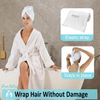 Hair Repear Anti Frizz Premium Cotton Hair Towel Enhances Healthy Natural Hair - Plop Wrap Scrunch Curly Wavy Or Straight Hair -
