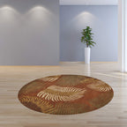 HomeRoots 7' Round Wool Rust Area Rug
