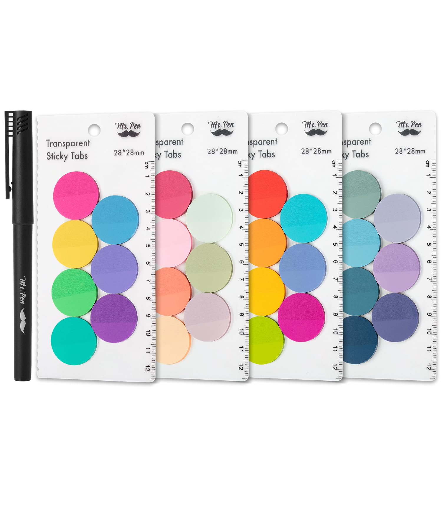 Mr. Pen- Transparent Sticky Note Set, 1120 Sheets, Colorful, Round Transparent Sticky Notes Set