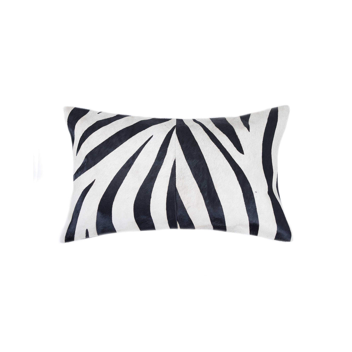 HomeRoots Cowhide Pillow 12' X 20' - Zebra Black On White