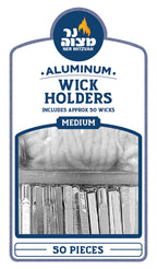 Aluminum Wick Holders - 50 Pack (Approx.) - For Stand Up Wicks In Oil Cup Candle - Multipurpose Use - By Ner Mitzvah