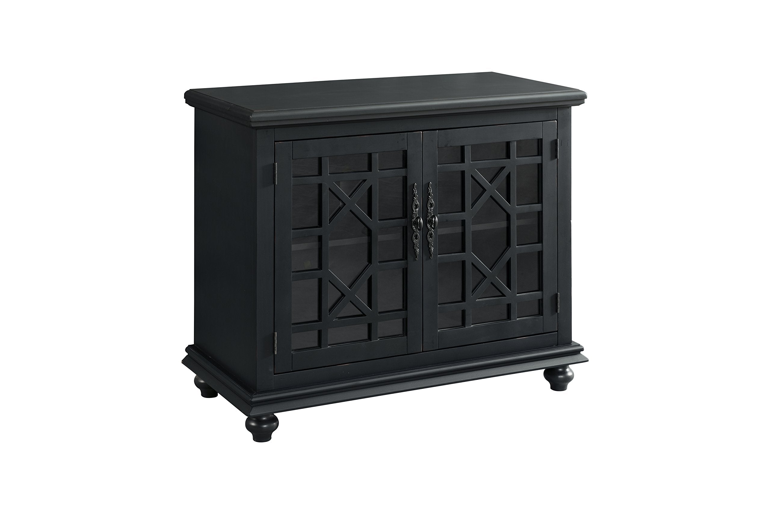 Martin Svensson Home Small Spaces Tv Stand 2-Door Accent Cabinet, 38&quot; W X 32&quot; H, Antique Black
