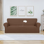 Purefit 100% Dual Waterproof Couch Cover Slipcovers For Couches And Sofas - Stretch Non Slip Fleece Sofa Covers Washable, Leakproof Furniture Protector For Kids, Pets, Dog (Sofa, Brown)