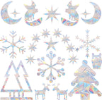 Shawula 60PCS Christmas Snowflake Window Clings Anti Collision Window Decals to Save Birds from Window Collisions Non Adhesive P