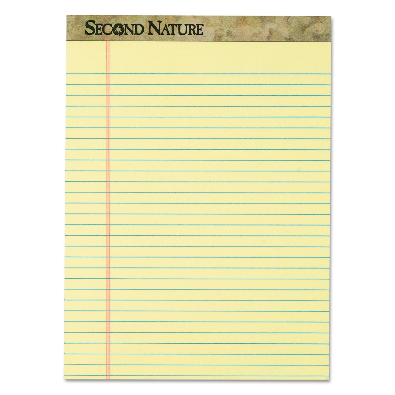 Tops 74890 Second Nature Recycled Pads, 8 1/2 X 11 3/4, Canary, 50 Sheets (Pack Of 12)
