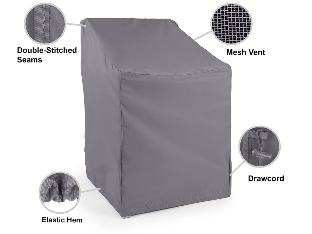 Covermates Outdoor Chair Cover - Water Resistant Polyester, Drawcord Hem, Mesh Vents, Seating And Chair Covers, 34W X 40D X 40H, Charcoal