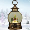 Christmas Snowman Snow Globe, Snowman Musical Snow Globe Lantern Lights with 6H Timer Battery & USB Powered, Retro Style Holiday