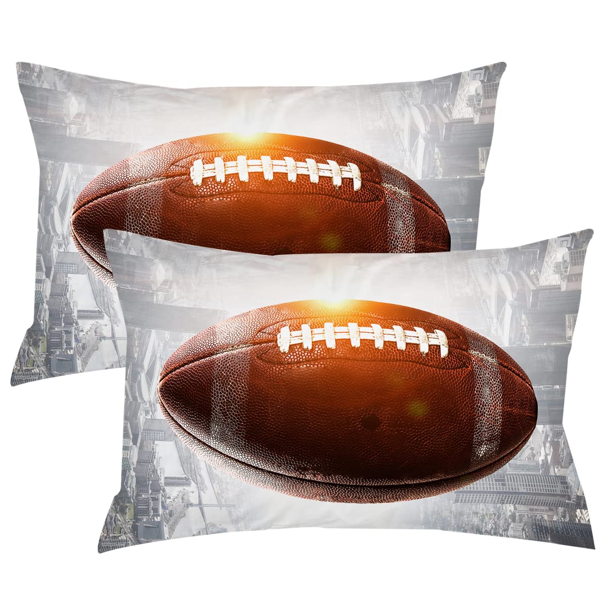 Arightex American Football Pillow Shams Sports Lover Pillowcase Kids Boys Teen Vintage Football Pillow Cases For Boys Room (Stan