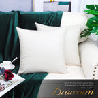 Brawarm Faux Leather Pillow Covers 20 X 20 Inches, White Leather Pillow Covers Pack Of 2, Crocodile Leather Decorative Throw Pil