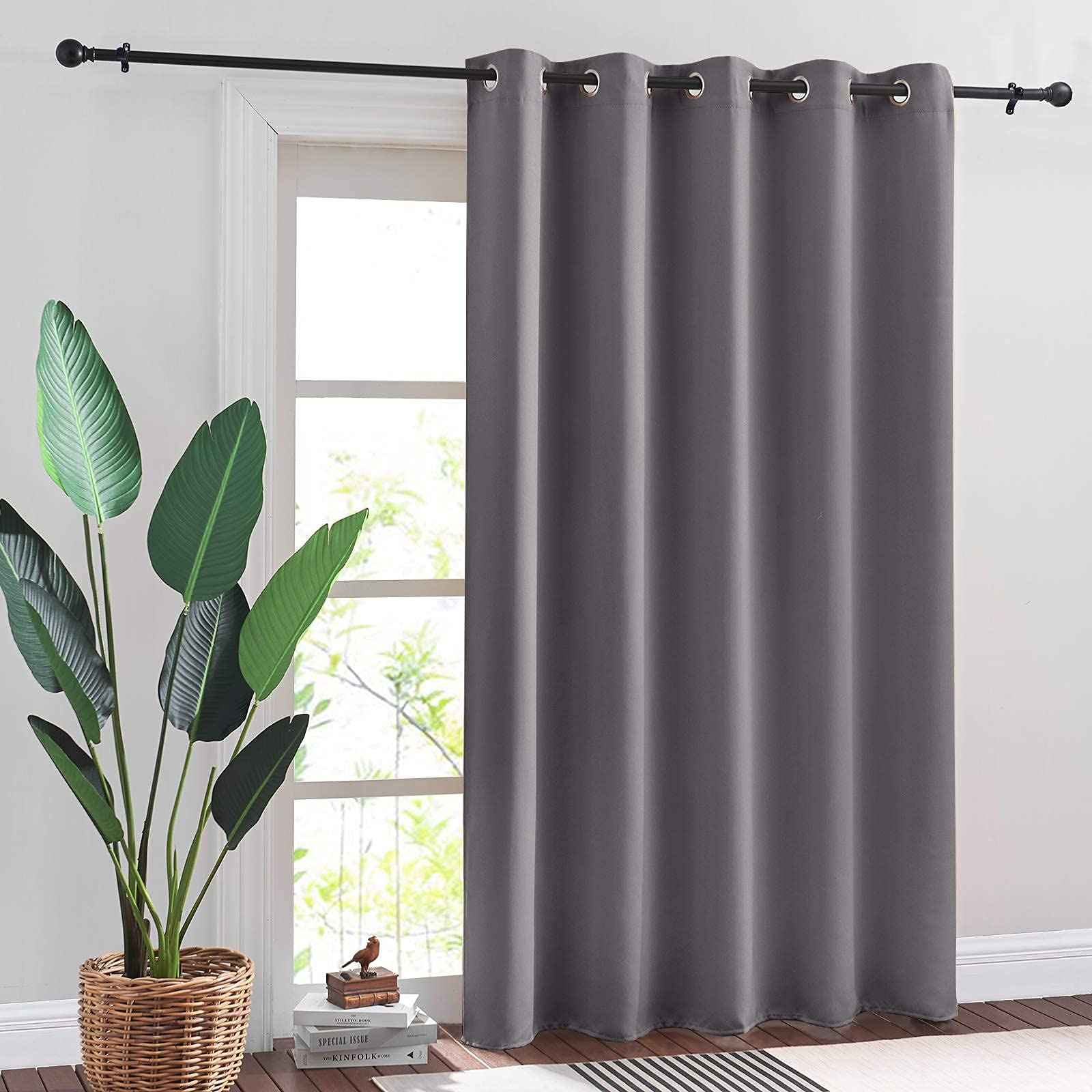 Ryb Home Blackout Curtains Grey - Thermal Insulated Energy Efficiency Window Curtains For Living Room Bedroom Home Office Dining