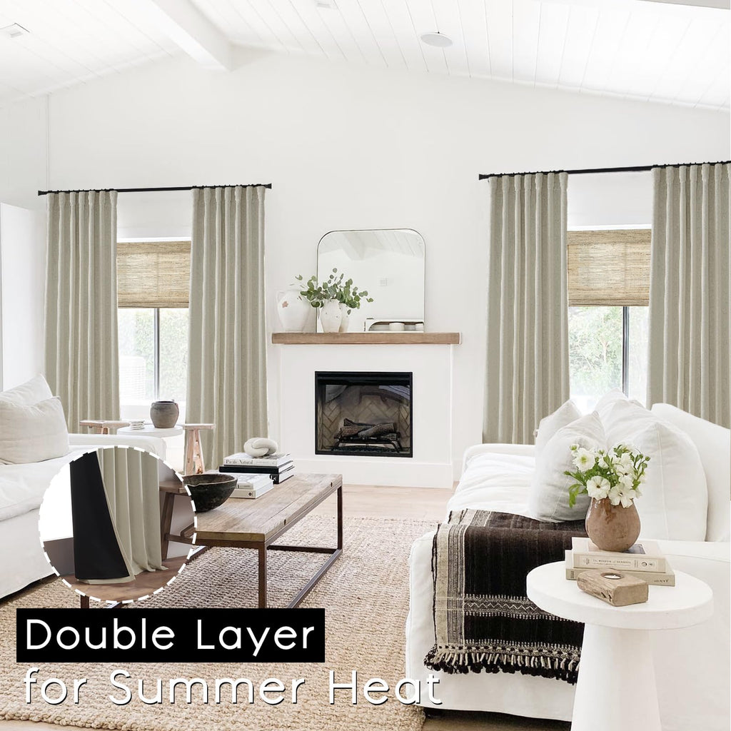 Panelsburg Modern Farmhouse Curtains For Living Room,Back Tab Hooks Pleated Farm House Style Blackout Vintage Curtains For Dinin