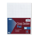 Tops Cross Section Pad, 1 Pad, 4 Squares/Inch, Quadrille Rule, Letter Size, White, 50 Sheets/Pad, 1 Pad (35041)