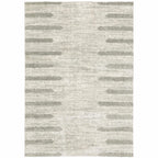 HomeRoots 510864 10 x 13 ft. Ivory & Gray Geometric Shag Power Loom Stain Resistant Rectangle Area Rug