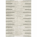 HomeRoots 510863 8 x 11 ft. Ivory & Gray Geometric Shag Power Loom Stain Resistant Rectangle Area Rug