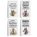 4Pcs Doberman Dog Kitchen Towels, Doberman Gifts Reusable Dish Towels