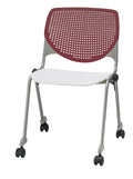 KFI Stacking Chair - Burgundy, White - 1 Each