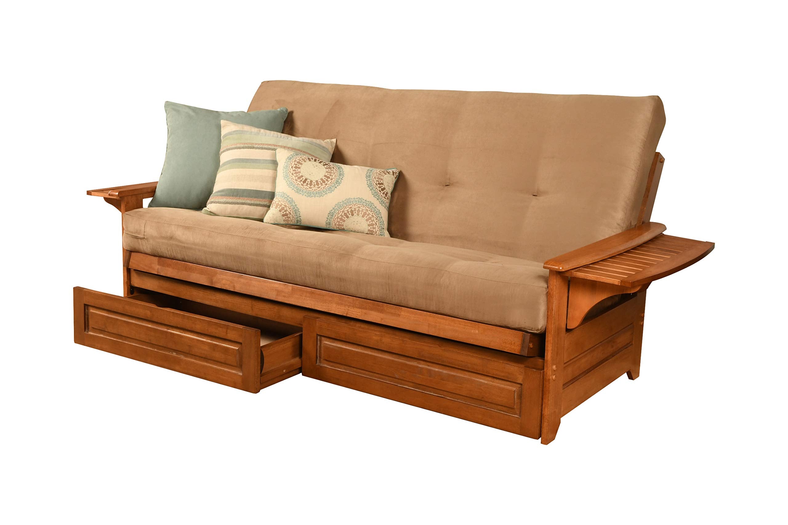 Kodiak Furniture Phoenix Futon in Barbados Finish, Full, Suede Peat