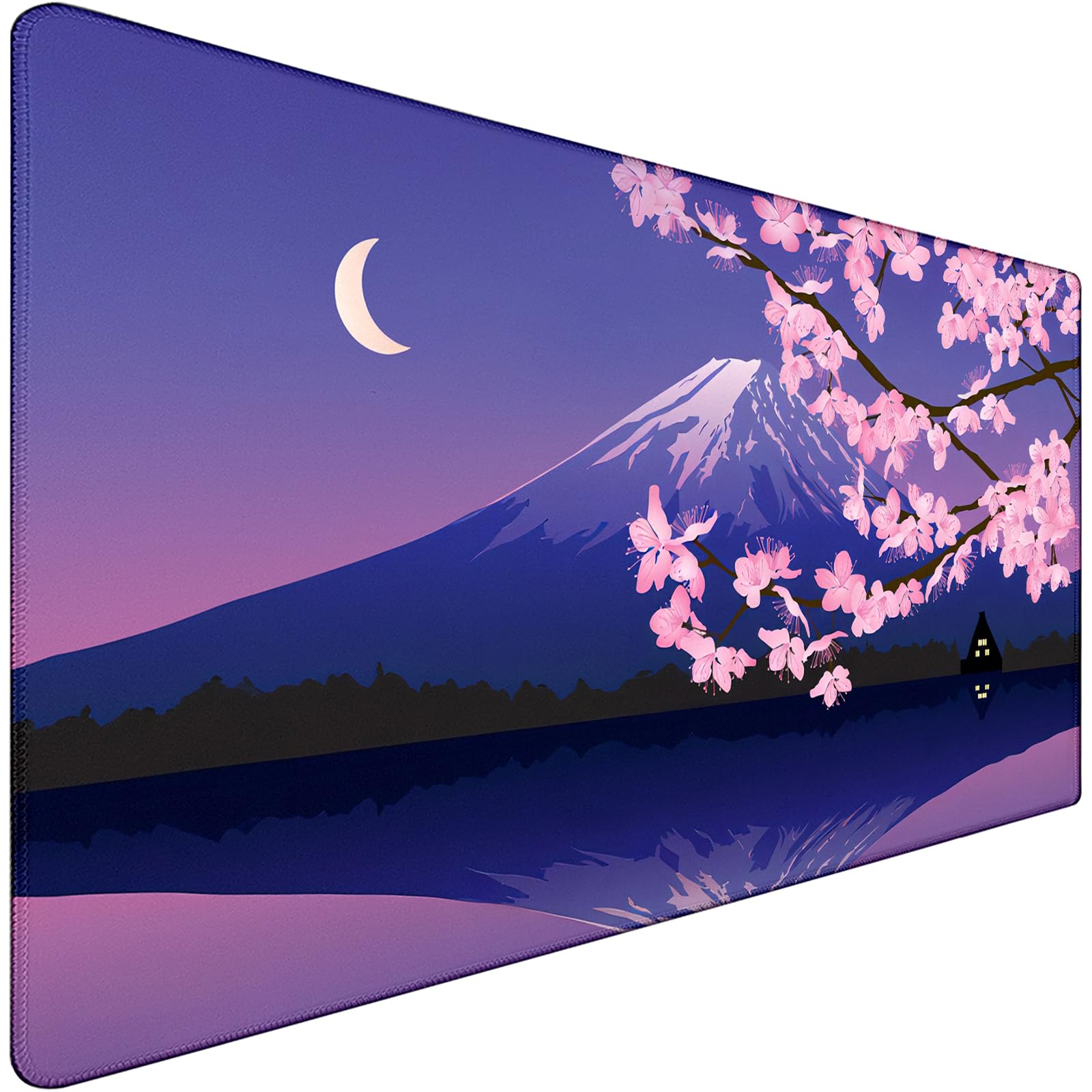 Large Extended Gaming Mouse Pad With Stitched Edges, Non-Slip Waterproof Rubber Base Mouse Pad For Office, Computer, Laptop And