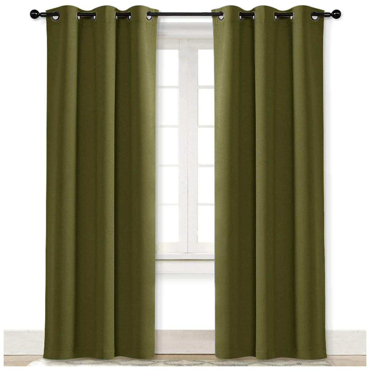 Nicetown Blackout Room Darkening Window Curtain For Christmas Decoration, Thermal Insulated Solid Grommet Blackout Curtain/Drape