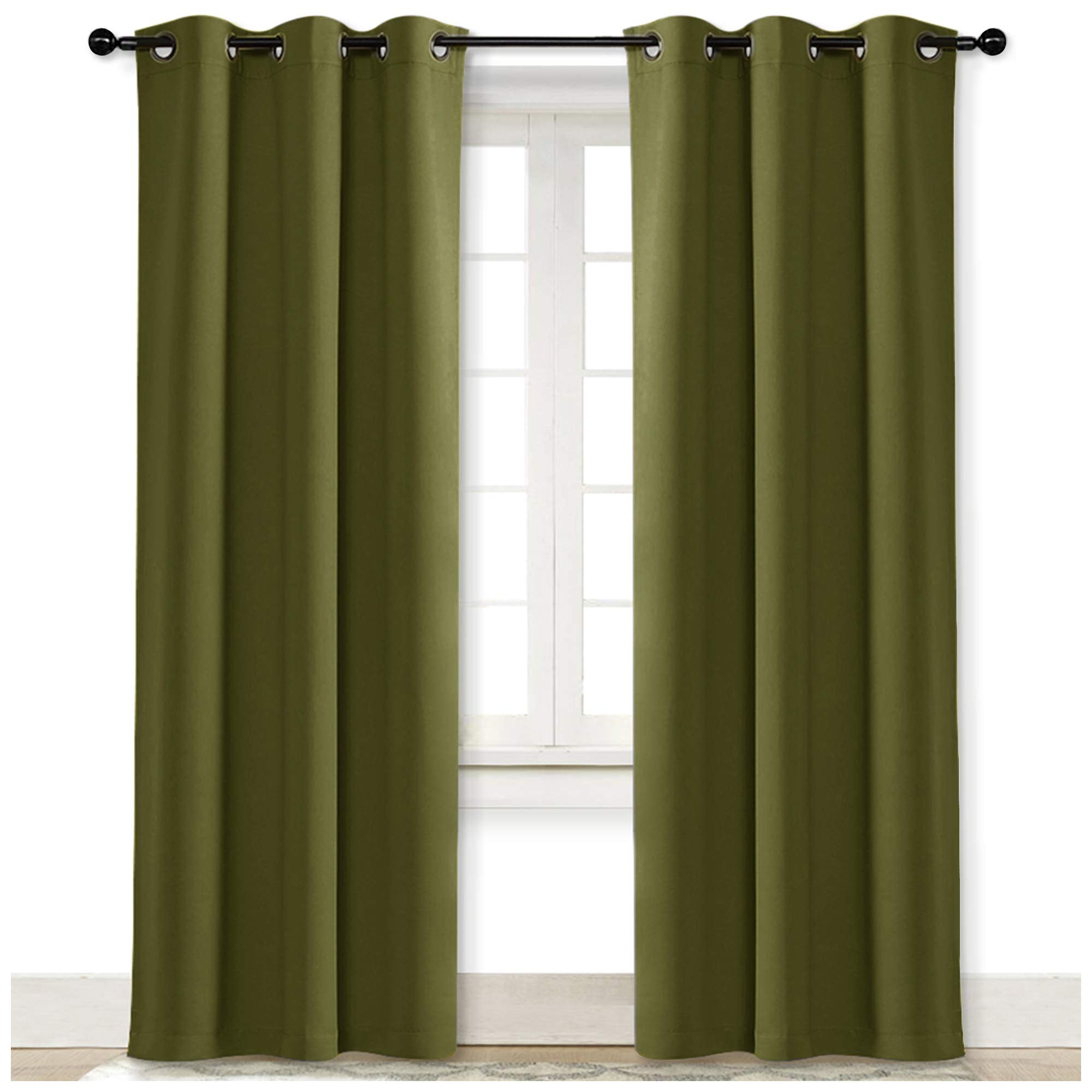 Nicetown Blackout Room Darkening Window Curtain For Christmas Decoration, Thermal Insulated Solid Grommet Blackout Curtain/Drape