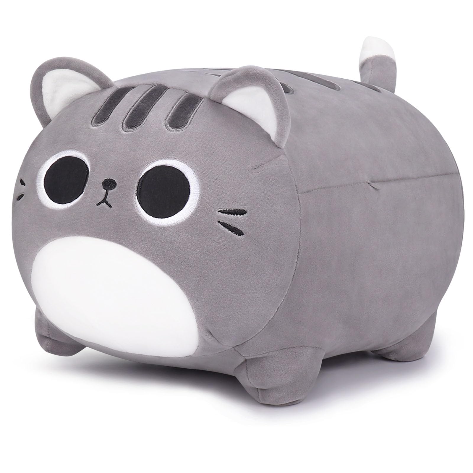 Auspicious Beginning Grey Cat Stuffed Animal-15.8 ' ' Cat Plush Toy, Cat Plushie Pillow, Kawaii Soft Plush Cat Pillow Stuffed Ca