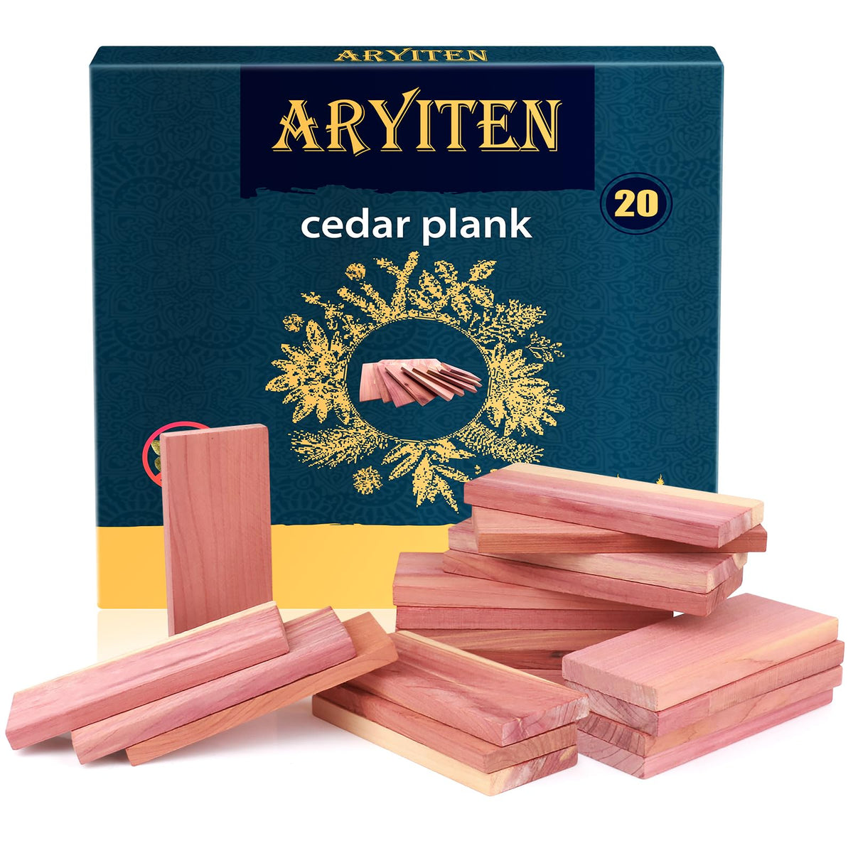 Aryiten Cedar Blocks for Clothes Storage, Aromatic Scent Cedar Wood Planks for Closets, Kitchen Storage and Drawers Freshener, 2
