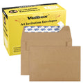 Valbox A4 Photo Envelopes 100 Qty 4 X 6 Brown Kraft Paper Envelopes Self Seal For 4X6 Cards, Photos, Weddings, Invitations, Baby