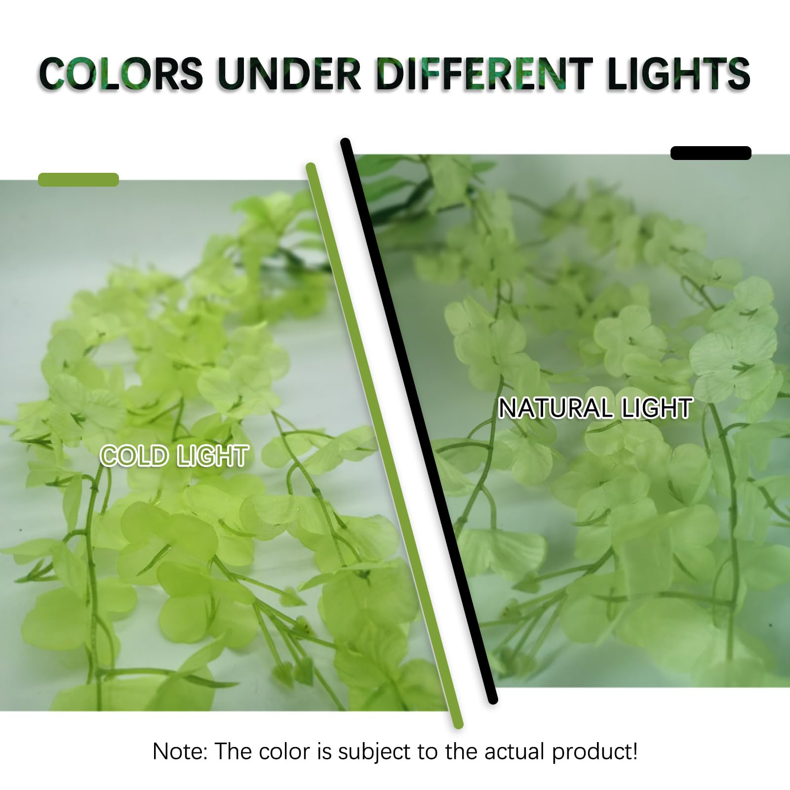 Green Artificial Wisteria Flower Vines, 3.77 Feet Green Wisteria Hanging Flowers Garland, 24 Pack Fake Green Wisteria, Green Flo