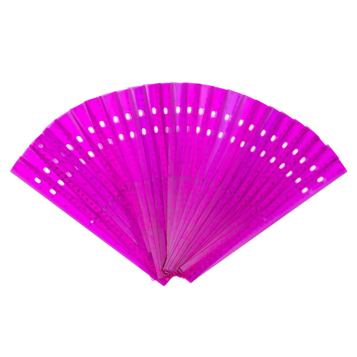 28 Pack Plastic Ruler 12 Inch Transparent Rulers - Metric Bulk For Kids School Office Classroom, Purple