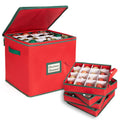 Ciseret Christmas Ornament Storage Box Containers Holiday Decoration Organizer, Christmas Ball Accessories Holder with Adjustabl