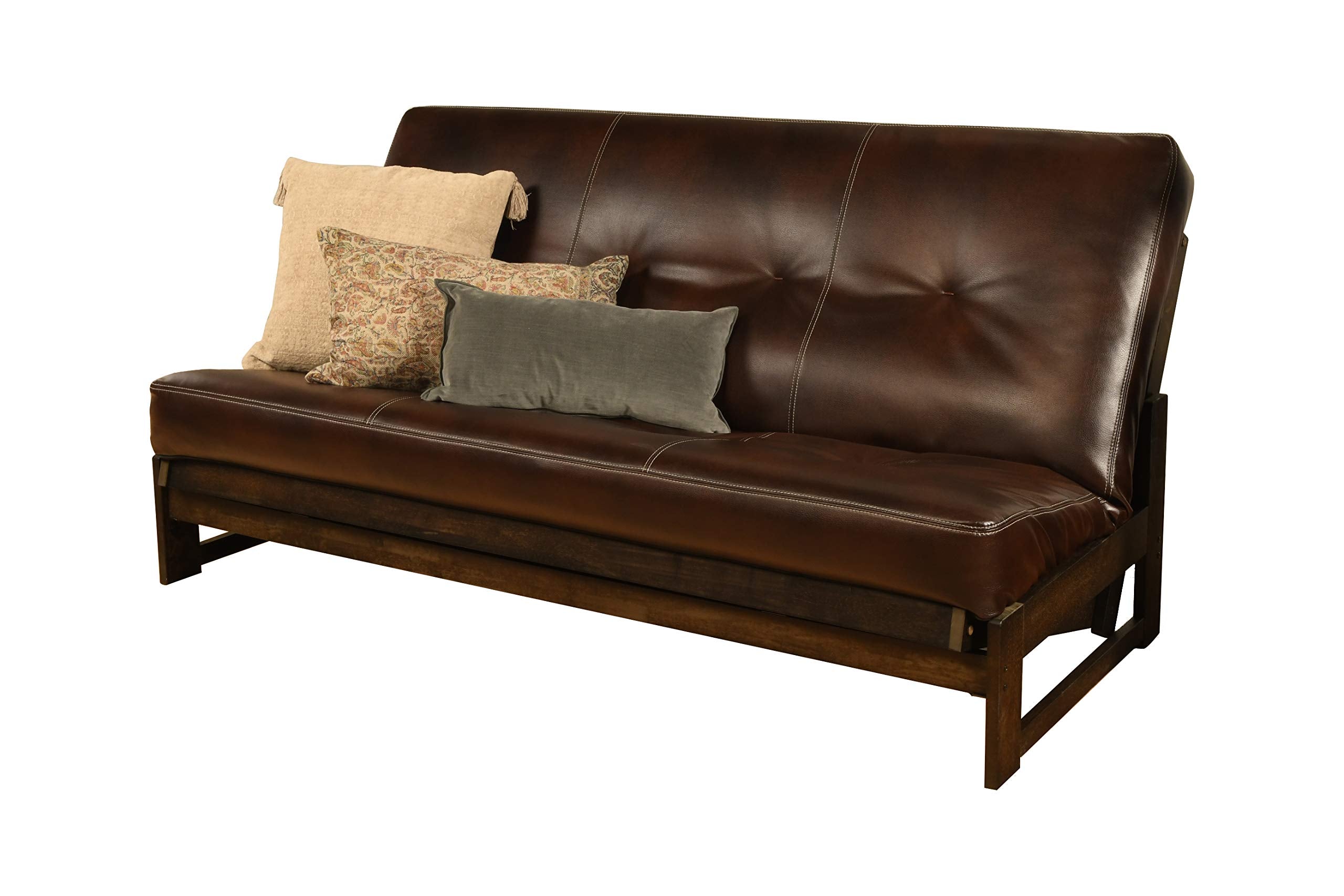 Kodiak Aspen Full-Size Futons, Brown Bonded Leather