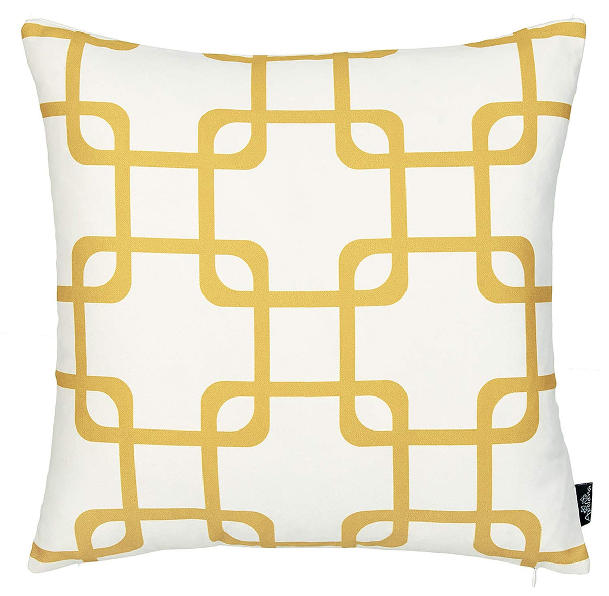 Pillows HomeRoots Multi Polyester 18'x18' Yellow Geometric Squares Decorative Throw Cover