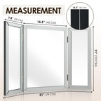 Houseables Tri3 3 Way Mirror Tabletop Makeup Vanity Mirror Silver 21 x 31 Inch