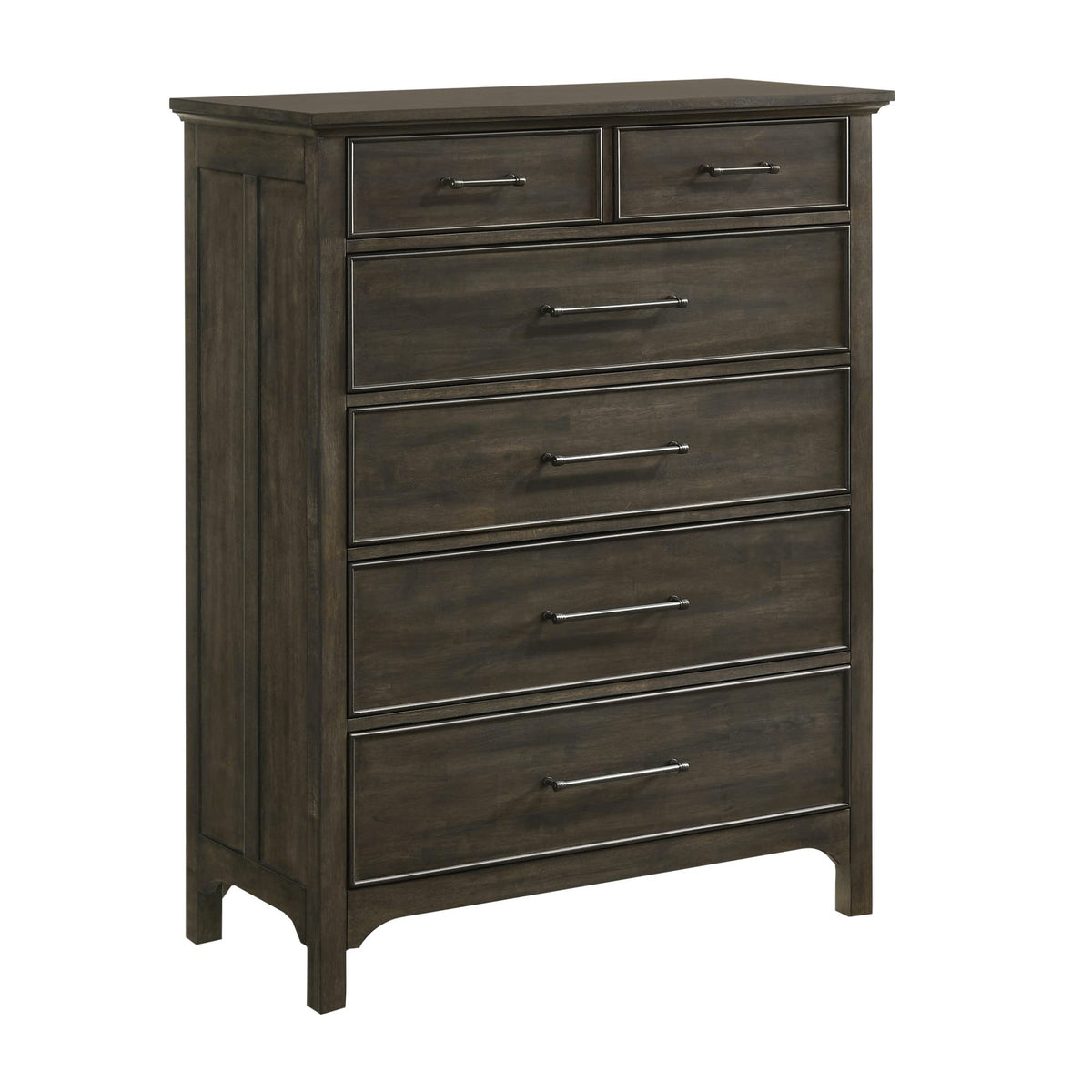 Intercon Hawthorne 40&quot; Wide Chest with 5 Big 2 Small Drawers, Brushed Charcoal Furniture